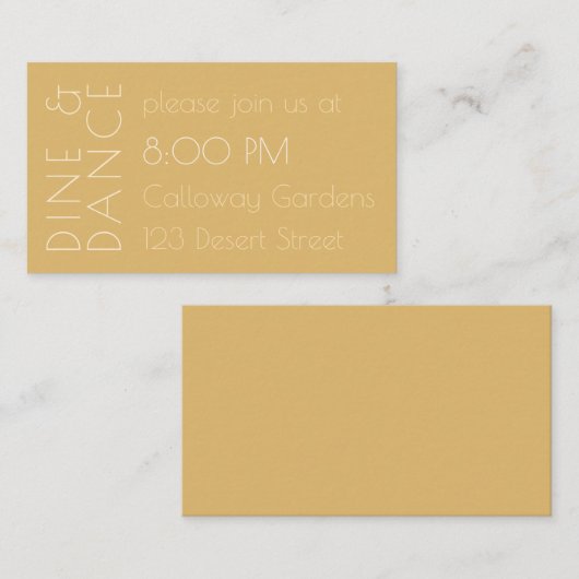 Modern Champagne Tonal Wedding Reception Informatiekaartje (Voorkant / Achterkant)