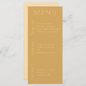 Modern Champagne Tone on Tone Wedding menu (Voorkant / Achterkant)