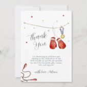 Modern Champion Boxing Clothesline Baby Shower Bedankkaart (Voorkant)