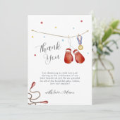 Modern Champion Boxing Clothesline Baby Shower Bedankkaart (Staand voorkant)