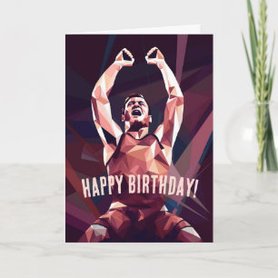 Modern Champion Wrestler Birthday Kaart