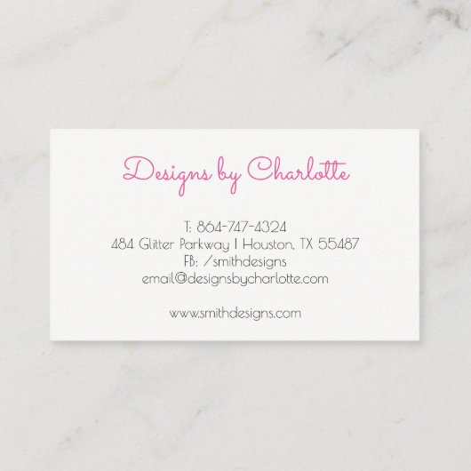 Modern Chandelier Visitekaartje (Achterkant)