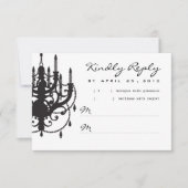 Modern Chandelier Wedding Invitation RSVP (Voorkant)