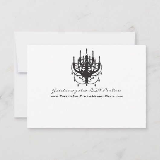 Modern Chandelier Wedding Invitation RSVP (Achterkant)