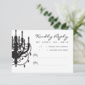 Modern Chandelier Wedding Invitation RSVP Kaartje (Staand voorkant)