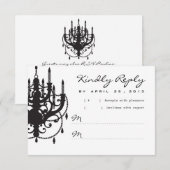 Modern Chandelier Wedding Invitation RSVP Kaartje (Voorkant / Achterkant)