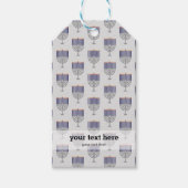 Modern Chanoeka patroon Cadeaulabel (Voorkant)