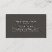 Modern Charcoal & Cream Checkered Pattern Visitekaartje (Achterkant)