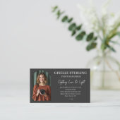 Modern Charcoal Elegant Script Professional Visitekaartje (Staand voorkant)