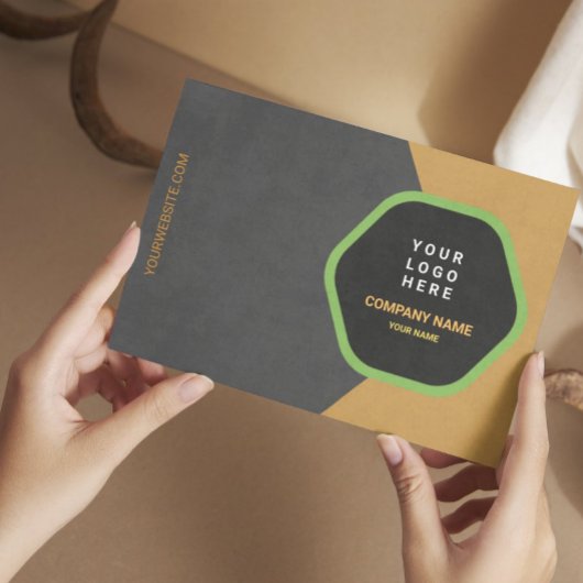 Modern Charcoal & Gold Design Visitekaartje