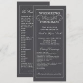 Modern Charcoal Gray Swirl Wedding Programme Programmakaart (Voorkant / Achterkant)
