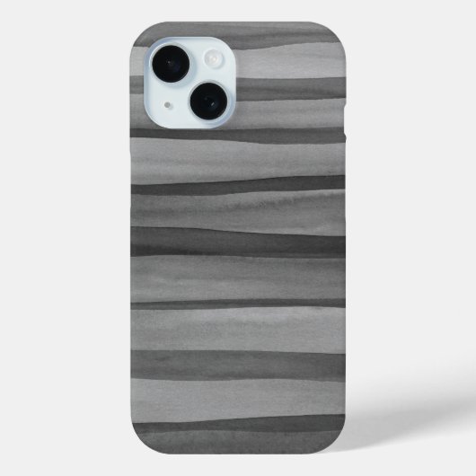 Modern Charcoal Grey Waterverf Lijnen Patroon Case-Mate iPhone Case (Achterkant)