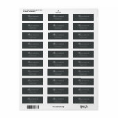 Modern Charcoal Grijs Elegant Script Monogram Etiket (Full Sheet)