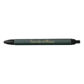 Modern Charcoal Luxe Gold Script Monogram Zwarte Inkt Pen (Voorkant)