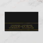 Modern Charmant Zwart Goud Sjabloon Elegant Trendy Visitekaartje (Achterkant)