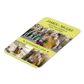 Modern Chartreuse Bewaar de datum Bruiloft 3 Foto' Magneet (Linkerzijde)