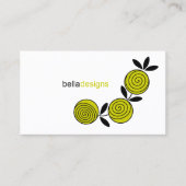 Modern Chartreuse Floral Visitekaartje (Voorkant)