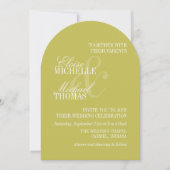 Modern Chartreuse Formal Arch Wedding  Kaart (Voorkant)