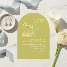 Modern Chartreuse Formal Arch Wedding  Kaart