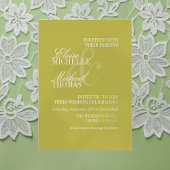 Modern Chartreuse Script Formal Wedding Folie Uitnodiging