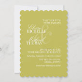 Modern Chartreuse Script Formal Wedding Kaart (Voorkant)
