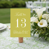 Modern Chartreuse Script Formal Wedding Kaart