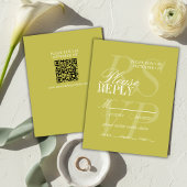 Modern Chartreuse Script Formal Wedding RSVP Kaartje