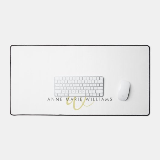 Modern Chartreuse Script Monogram Bureaumat (Keyboard & Muis)