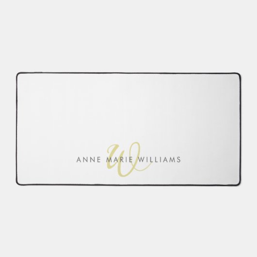 Modern Chartreuse Script Monogram Bureaumat (Voorkant)