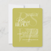 Modern Chartreuse Script QR Code Formal Wedding RSVP Kaartje (Voorkant)