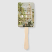 Modern Chartreuse Script Wedding Ceremony Program Handwaaier (Voorkant)