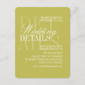 Modern Chartreuse Script Wedding Details QR Informatiekaartje (Voorkant)