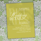 Modern Chartreuse Script Wedding Details QR Informatiekaartje