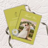 Modern Chartreuse Script Wedding Thank You Card Bedankkaart