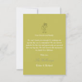 Modern Chartreuse Script Wedding Thank You Card Bedankkaart (Achterkant)