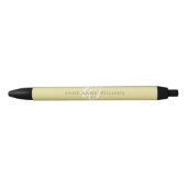 Modern Chartreuse Witte Script Monogram Zwarte Inkt Pen (Voorkant)