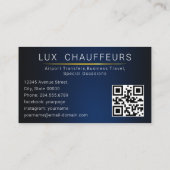 Modern Chauffeur Driver Royal Gold Border QR Code Visitekaartje (Achterkant)