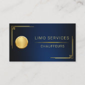 Modern Chauffeur Driver Royal Gold Border QR Code Visitekaartje (Voorkant)