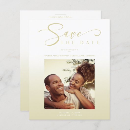 Modern Cheap Gradient Minimalist Photo Couple (Voorkant / Achterkant)