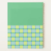 Modern Checker Blue Green Lime Custom Monogram Planner (Achterkant)