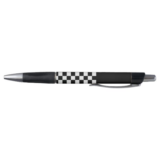 Modern Checker Checkerboard Naam toevoegen Zwart W Pen (Bodem)