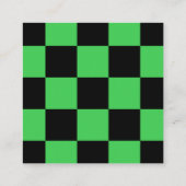 Modern Checker Checkerboard Toevoegen Logo Zwart G Vierkante Visitekaartje (Achterkant)