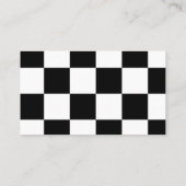 Modern Checker Checkerboard Toevoegen Logo Zwart W Visitekaartje (Achterkant)