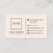 Modern Checker Checkerboard Toevoegen Logo Zwart W Visitekaartje (Voorkant)