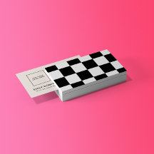 Modern Checker Checkerboard Toevoegen Logo Zwart W