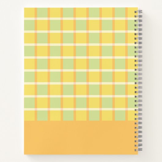 Modern Checker Green Yellow Orange Personalized Notitieboek (Achterkant)