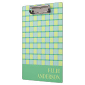 Modern Checker Pastel Blue Green Lime Custom Klembord (Links)