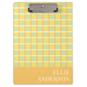 Modern Checker Pastel Green Yellow Orange Custom Klembord (Voorkant)