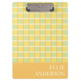 Modern Checker Pastel Green Yellow Orange Custom Klembord