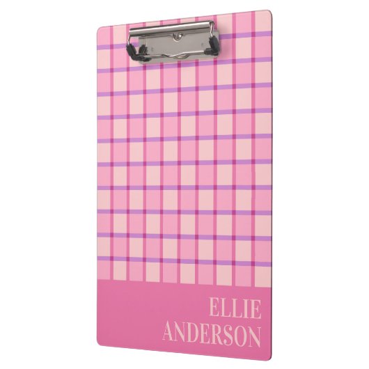 Modern Checker Pastel Pink Purple Custom Klembord (Links)